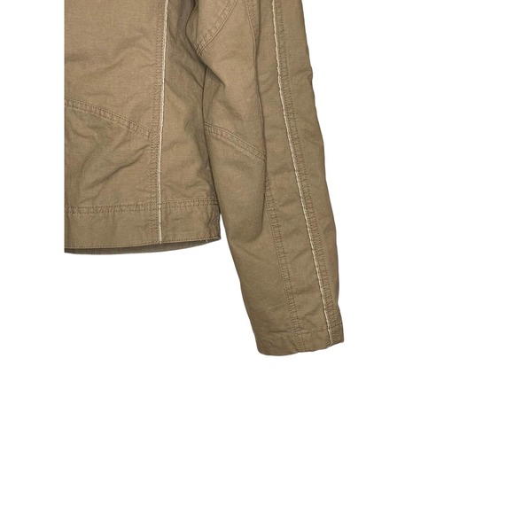 Diesel Women Jacket Moto Racer Biker Full Zipper Pocket Snap Collar Tan Large - Picture 6 of 7